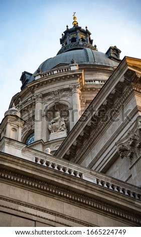 Architectural detail illustrating Saint Marcus from Saint Stephen Basilica from Budapest, Hungary.