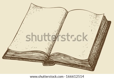 Vector sketch. Open book 