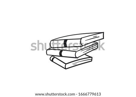 book doodle icon vector hand drawing 