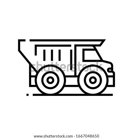 Truck line icon, concept sign, outline vector illustration, linear symbol.