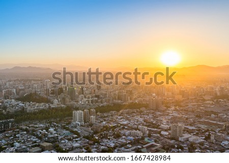 Sunset over Santiago de Chile
