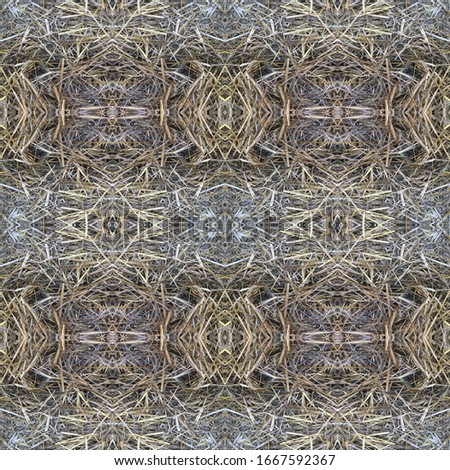 Black Vintage Seamless Background. Ornamental Geometry. Ornate Tile Background Black Silver Embroidery net. Indian Tribal Art. Bright Kaleidoscope Effect. Floral Elements Floral Elements