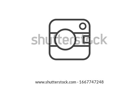 Camera icon line vector isolated on white background 