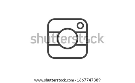 Camera icon line vector isolated on white background. 
