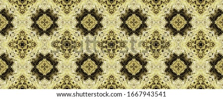 Gold Vintage Mosaic Pattern. Turkish Ornament Flower. Gold Floral Tile Gold Portuguese Endless Paint. Oriental Geometric Flower Print. Golden Ethnic Batik Ikat. Ornate Geometric Pattern Boho.