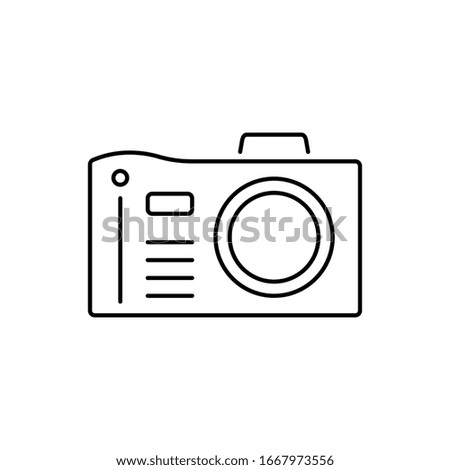 Camera front device icon. Simple line, outline vector elements of shooting equipment for ui and ux, website or mobile application