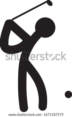 vector of person playing golf, white background