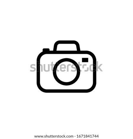 Camera Icon in trendy flat style isolated on grey background. 