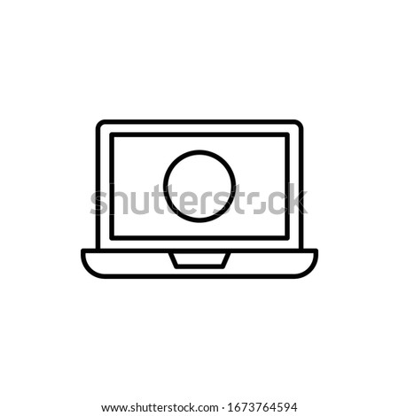 Laptop with outline icon vector illustration