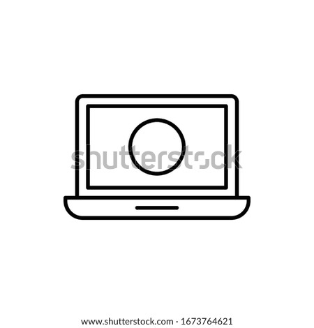 Laptop with outline icon vector illustration
