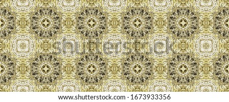 Gold Morocco Mosaic Flower. Turkish Seamless Pattern. Gold Ethnic Floor Golden Floral Batik Tile. Arabic Geometric Flower Ikat. Gold Pakistan Endless Paint. Uzbekistan Geometric Pattern Print.