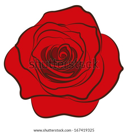 illustration of rose flower. Clip art.