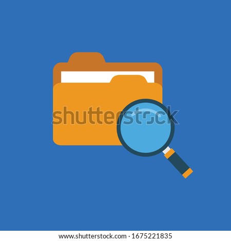 folder and magnifier icon.vector illustration.