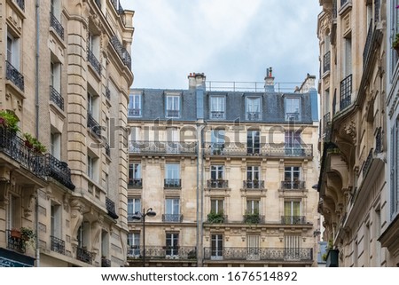 Paris, typical beautiful building in Montmartre
