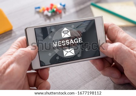Message concept on mobile phone