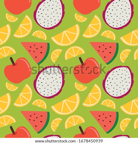pattern with many kind of fruit