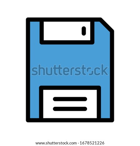 floppy vector flat color icon 