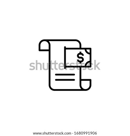 Bill icon. Payment vector icon. Invoice symbol. Medical bill, Banking transaction receipt, Online shopping, Procurement expense, Money document file. websites and print media and interfaces. 