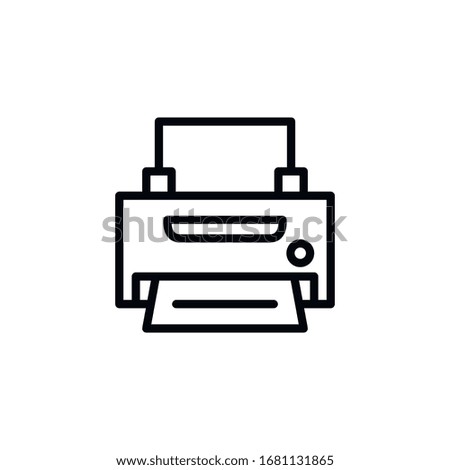 Simple printer line icon. Stroke pictogram. Vector illustration isolated on a white background. Premium quality symbol. Vector sign for mobile app and web sites.