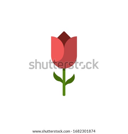 Tulip. Flat color icon. Flower vector illustration