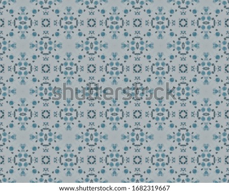 Blue Tribal Mosaic Pattern. Blue Moroccan Ethnic Dye. Gray Floral Flower Floor. Blue Ethnic Tile. Vintage Geometric Flower. American Geometric Batik Boho. Indian Geometric Pattern Ikat.