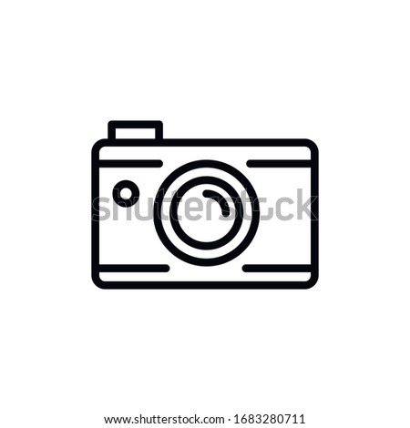 Simple camera line icon. Stroke pictogram. Vector illustration isolated on a white background. Premium quality symbol. Vector sign for mobile app and web sites.