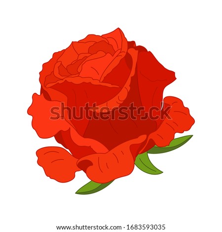 vector rose flower clip art on white isolated background
