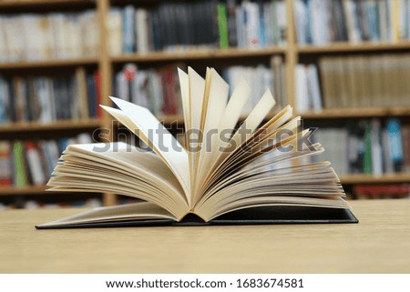 Open book in the library