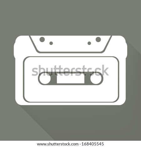 Compact Cassette icon, flat design, hipster style