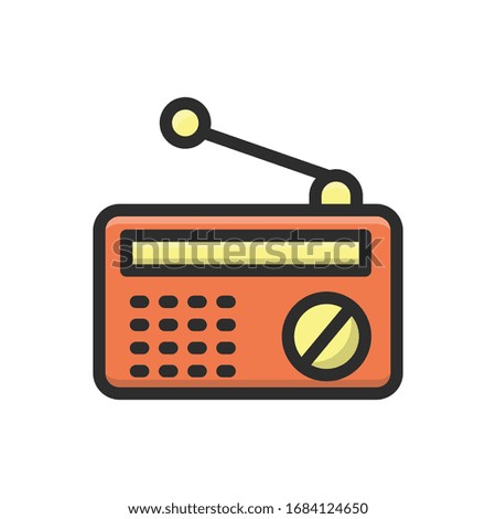 Radio Vector filled outline icon style illustration.