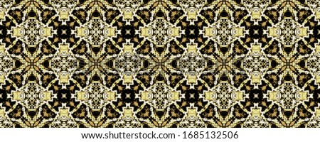 Gold Turkish Endless Flower. Gold Morocco Ethnic Ink. Moroccan Geometric Flower Boho. Golden Floral Pattern Tile. Vintage Geometric Batik Ink. Gold Ethnic Ikat Lisbon Geometric Pattern.
