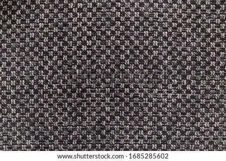 Gray texture of natural fabric. Checkered thread pattern. Background, Texture