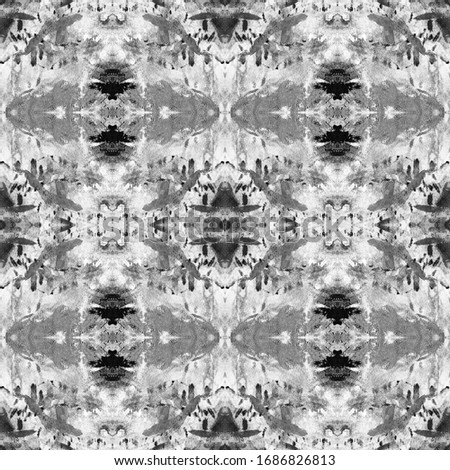 Dark Artistic Seamless. Bright Ink Dirty Background. White Aquarelle Element. Grey Nature Image. Black Contemporary Pattern.Acrylic Image. Drawn Element. Crumpled Backdrop.