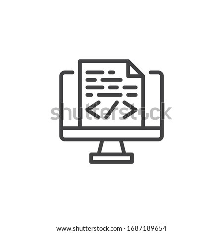 Programming and coding line icon. linear style sign for mobile concept and web design. Web Development outline vector icon. Symbol, logo illustration. Vector graphics