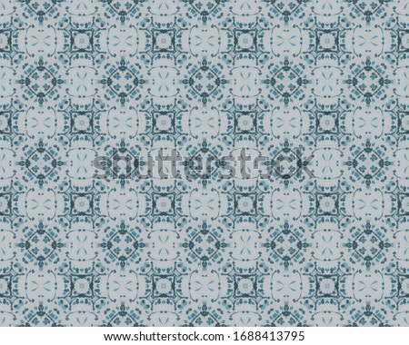 Blue Bohemian Mosaic Floor. Gray Floral Batik Tile. Bohemian Geometric Flower Paint. Gray Indian Ethnic Flower. Spanish Seamless Design. Morocco Geometric Pattern Ink. Blue Ethnic Floor