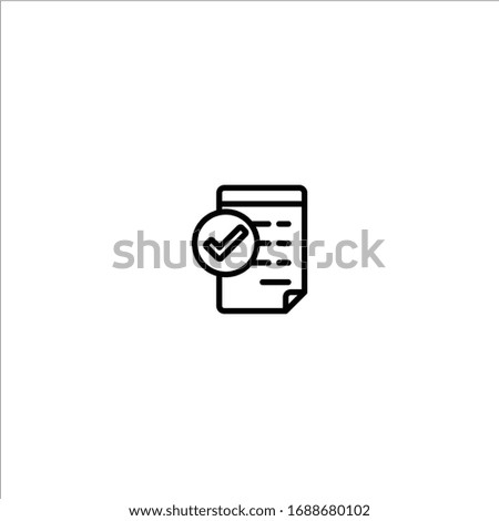 approve invoice, document outline icon illustration- Vector