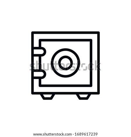 Simple safe line icon. Stroke pictogram. Vector illustration isolated on a white background. Premium quality symbol. Vector sign for mobile app and web sites.