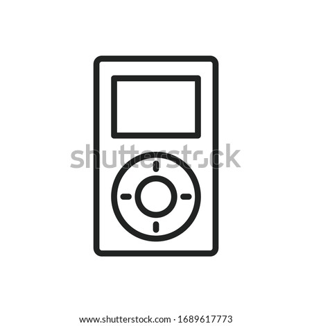 Simple mp3 player line icon. Stroke pictogram. Vector illustration isolated on a white background. Premium quality symbol. Vector sign for mobile app and web sites.