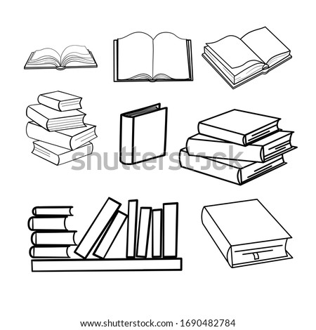 sketches of books. Vector illustration.