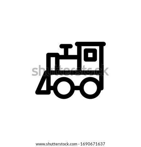 Train Toy Outline Icon Vector Illustration
