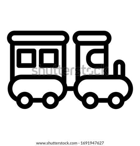 Kid toy train icon. Outline kid toy train vector icon for web design isolated on white background