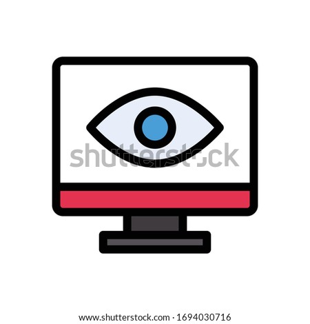 eye vector flat color icon 