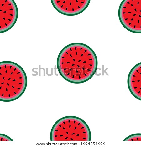 Seamless pattern watermelon slice vector illustration