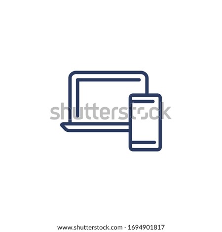 Responsive web design vector icon isolated on white background. Desktop and mobile symbols. Simple flat vector illustration for web site or mobile app.
