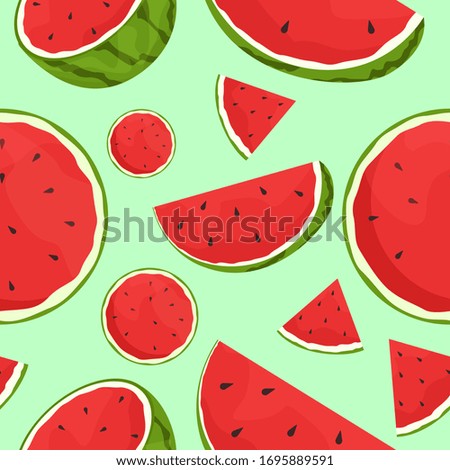watermelon fruit seamless pattern illustration
