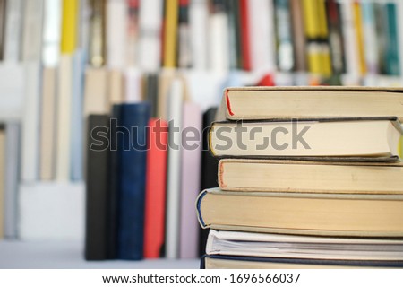 books on the table in bookstore