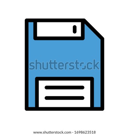 floppy disk vector flat color icon 