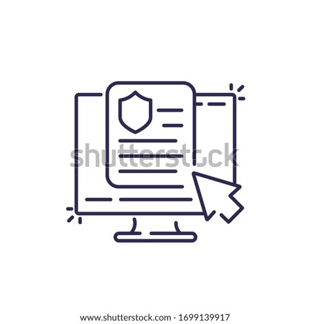 insurance policy, contract line icon