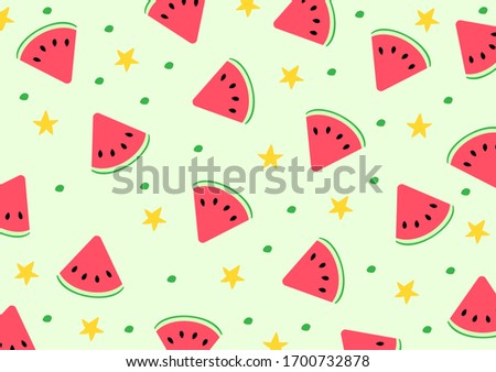 Tiny red watermelon, decorating with little star for background and wallpaper