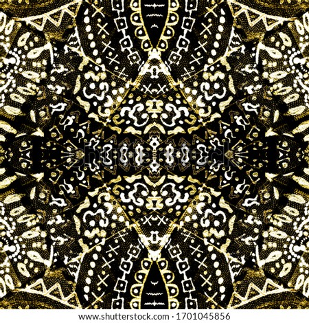 Vintage Patchwork Tile. Black Modern. Yellow Mixed Tiles. Watercolor Majolica. Gold Ethnic Patterns. White Ethnic Geometric. Ethnic Tile. Gold Talavera.